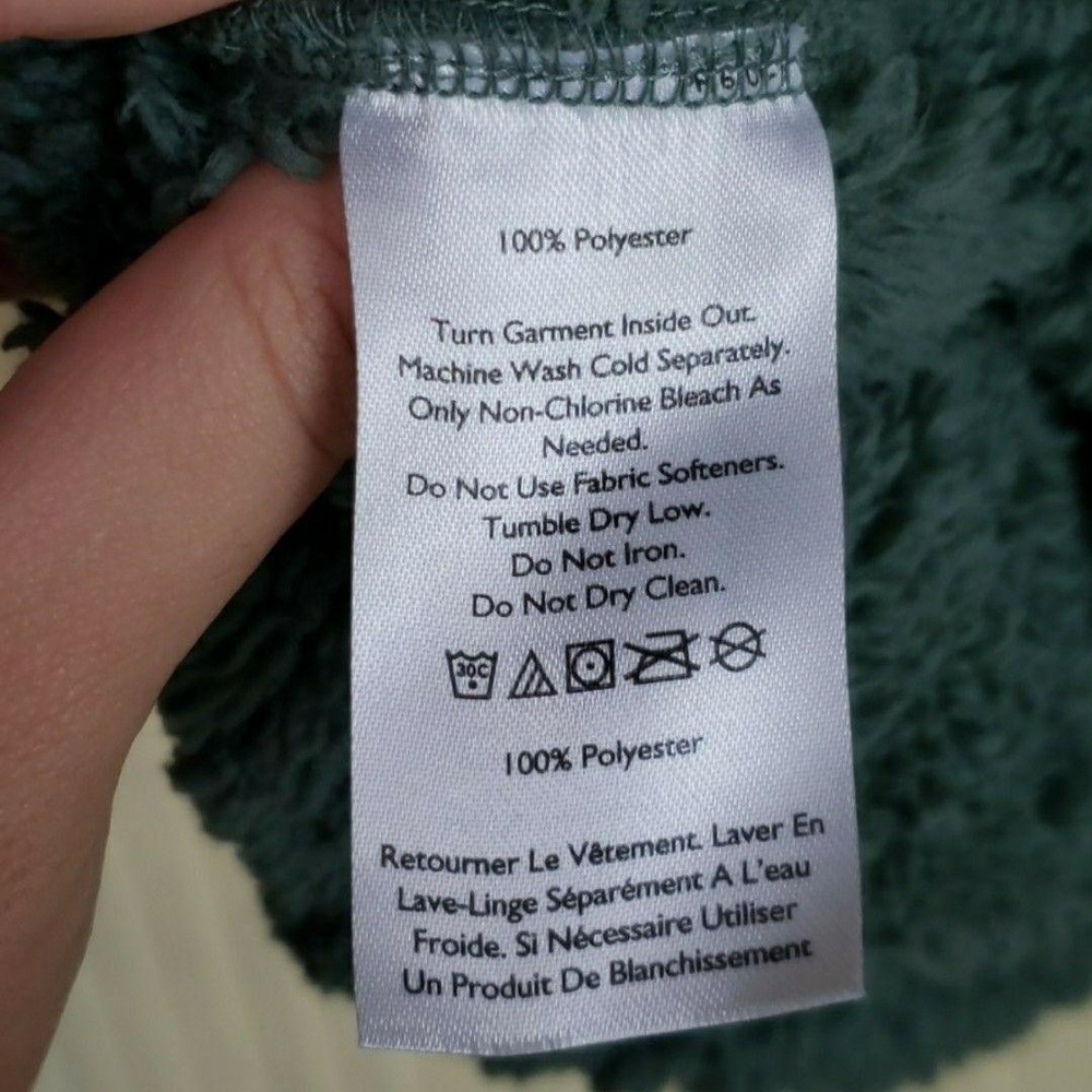 Eddie Bauer Sweater Womens Large Green Mock Neck Fleece Cable Knit Pullover - Picture 4 of 4